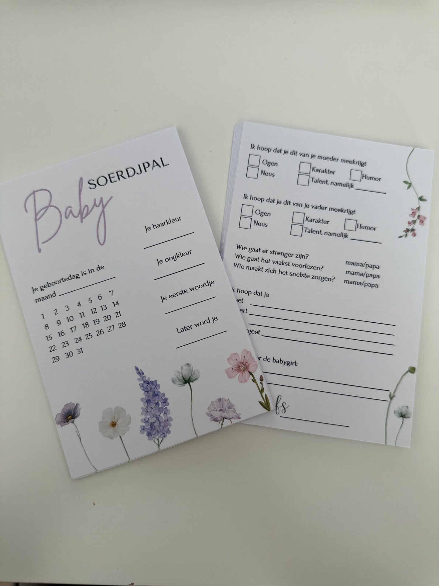 Invulkaart 'Babyshower'