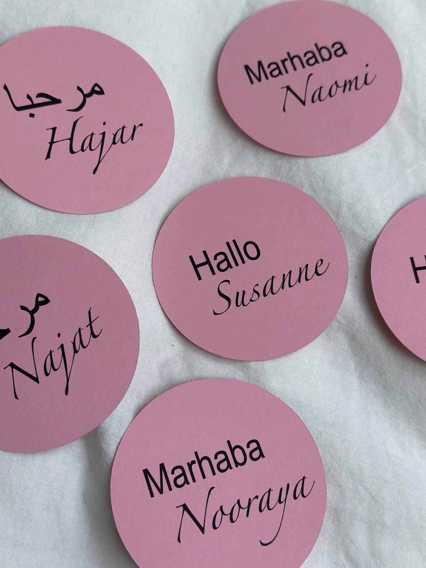 Ronde plaatsnaam kaartjes