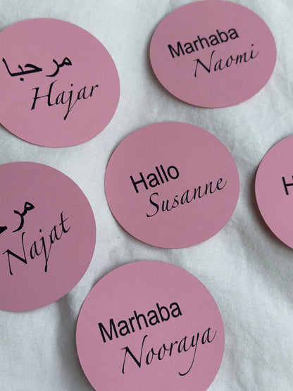 Ronde plaatsnaam kaartjes