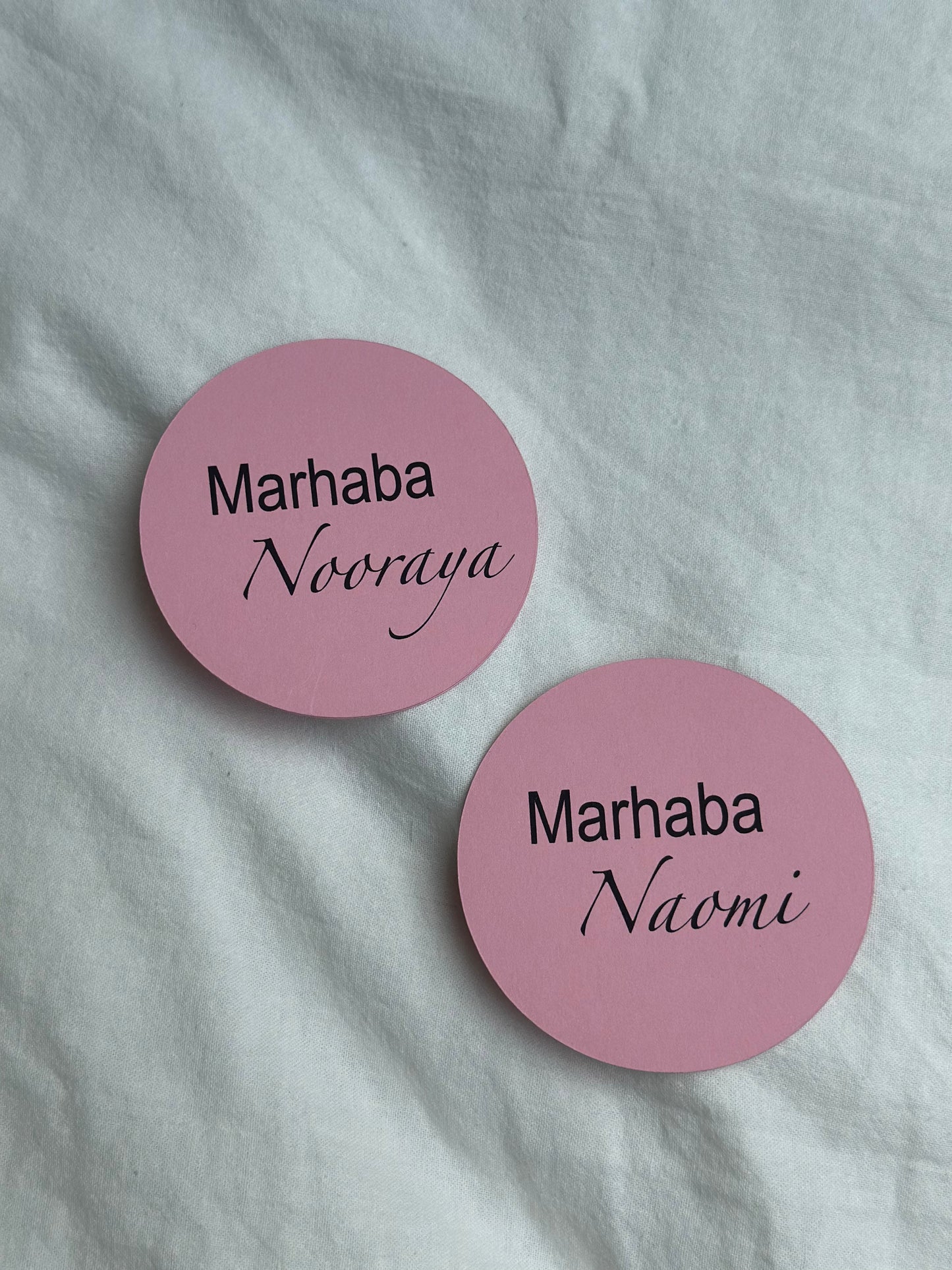 Ronde plaatsnaam kaartjes