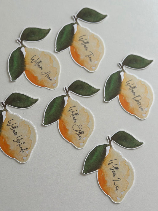 Plaatsnaam kaartje citroen